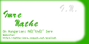 imre mathe business card